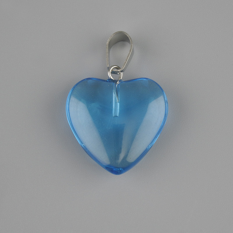 Pendant Heart-toned Quartz 20x20mm±, length 30mm±