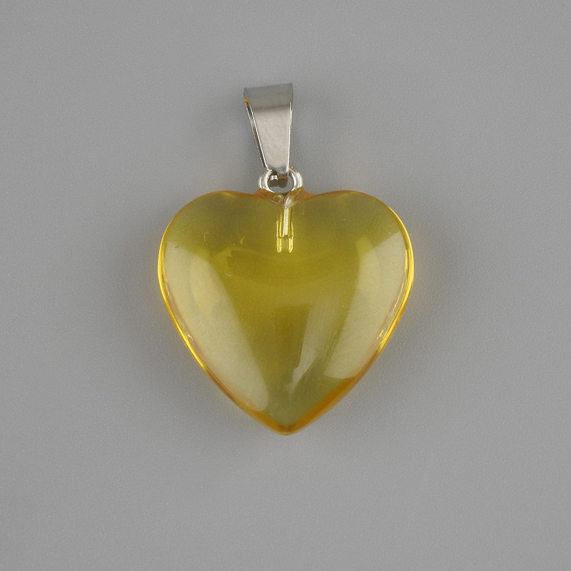 Pendant Heart of Tuned Quartz 20×20mm ±, length 30mm ±