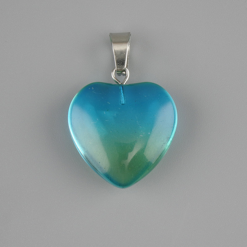 Pendant Heart of toned quartz 20×20mm ±, length 30mm ±
