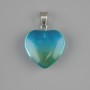 Pendant Heart of toned quartz 20×20mm ±, length 30mm ±