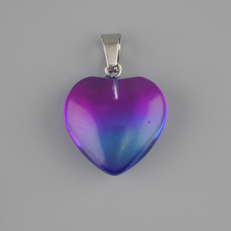 Heart Pendant of Toned Quartz 20×20mm±, length 30mm±