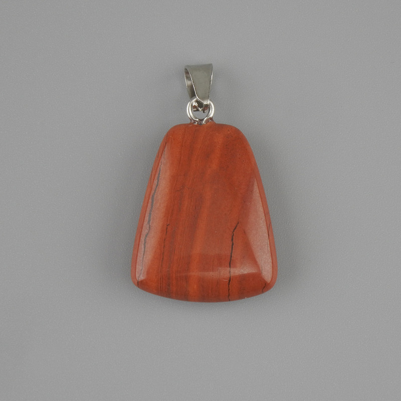 Red Jasper Teardrop Pendant 17×21mm ±, pendant length 30mm ±