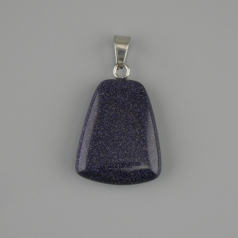 Aventurine Pendant Night of Cairo Trapezoid 17x21mm, length 30mm
