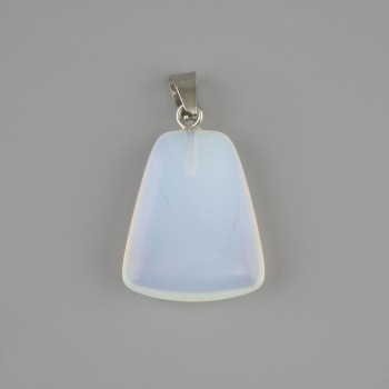 Moonstone Opalite Teardrop Pendant 17x21mm +/-, chain length ~30mm