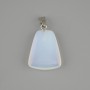 Moonstone Opalite Teardrop Pendant 17x21mm +/-, chain length ~30mm