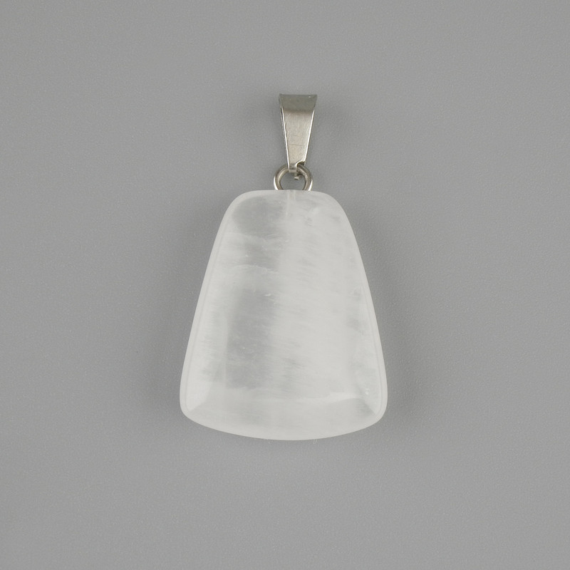 Pendant Mountain Crystal Trapezoid 17x21mm+-, length 30mm+-