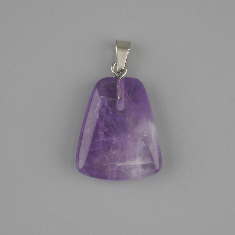Amethyst Pendant Trapezoid 17x21mm +-, length 30mm+-