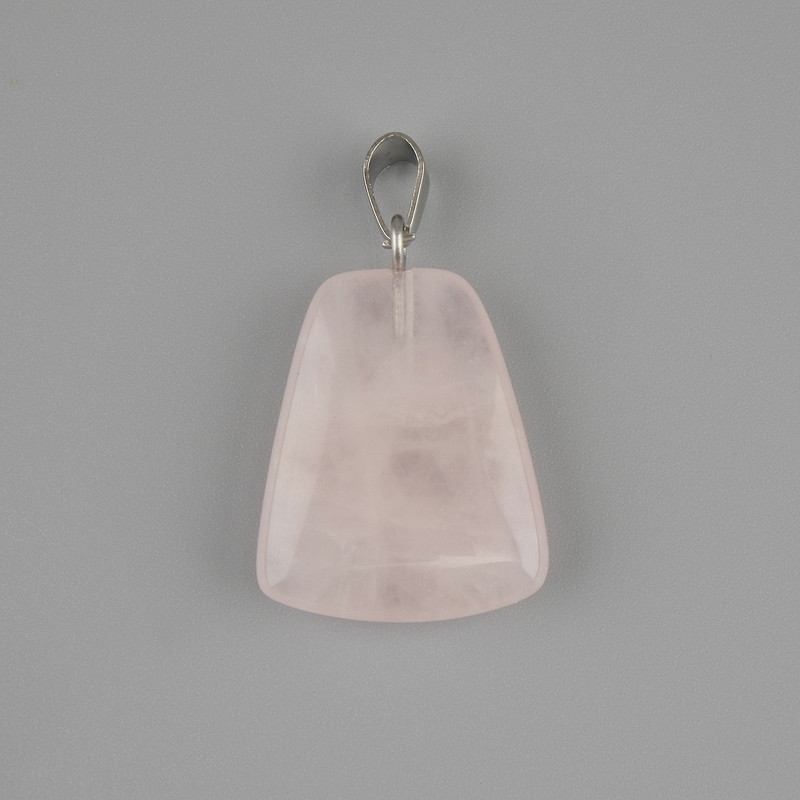 Pendant Pink Quartz Trapezoid 17×21mm±, length 30mm±