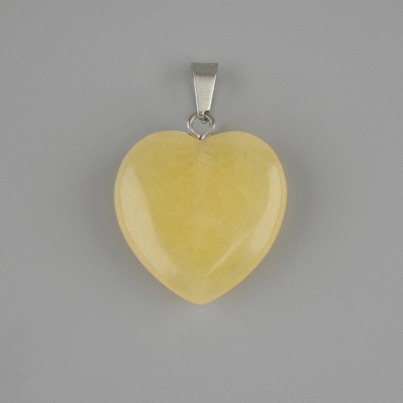 Pendant Heart Yellow Agate 21×20×28mm+