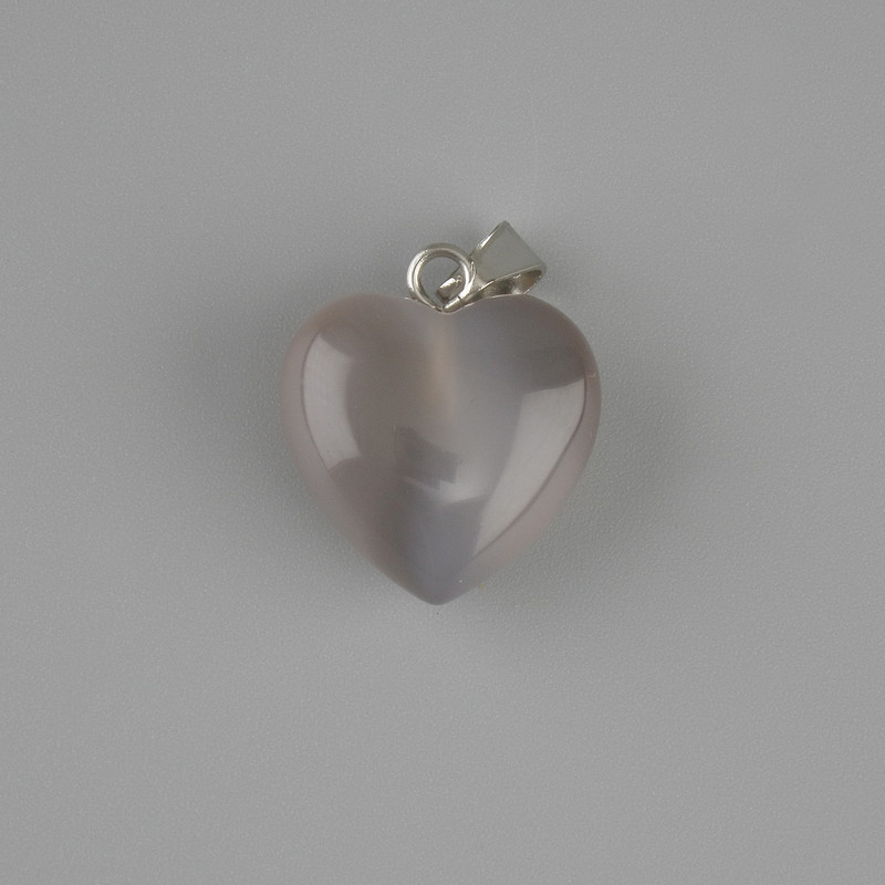 Pendant Heart Smoky Quartz Agate 15x15x22mm+