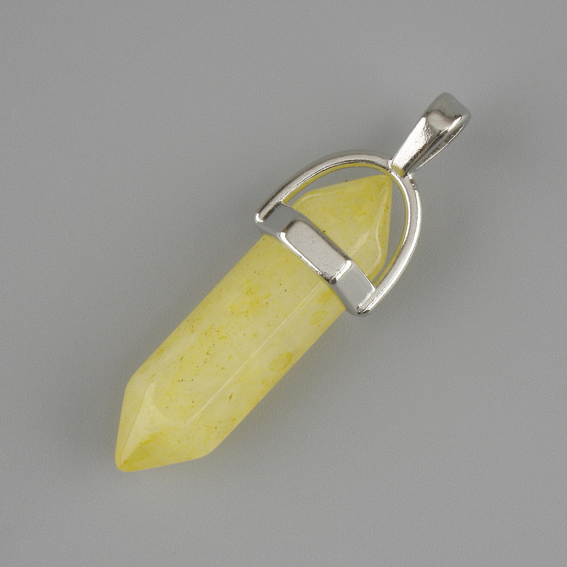 Toned Glass Hexagon Crystal Pendant 30x8x41mm+