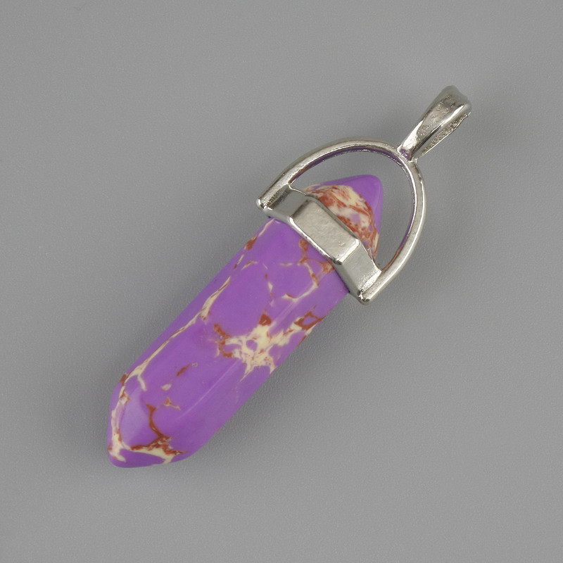 Variscite Pendant Hexagonal Crystal 30×8×41mm+