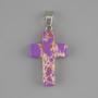 Pendant Cross Variscite Purple 25x18mm+-, length 36mm+-