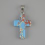 Pendant Cross Variscite Blue 25×18mm±, length 36mm±