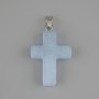 Pendant Cross Aquamarine 25x18mm, length 36mm