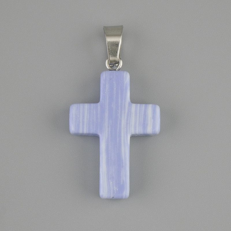 Pendant Cross Agate 25×18mm+-, length 36mm+-