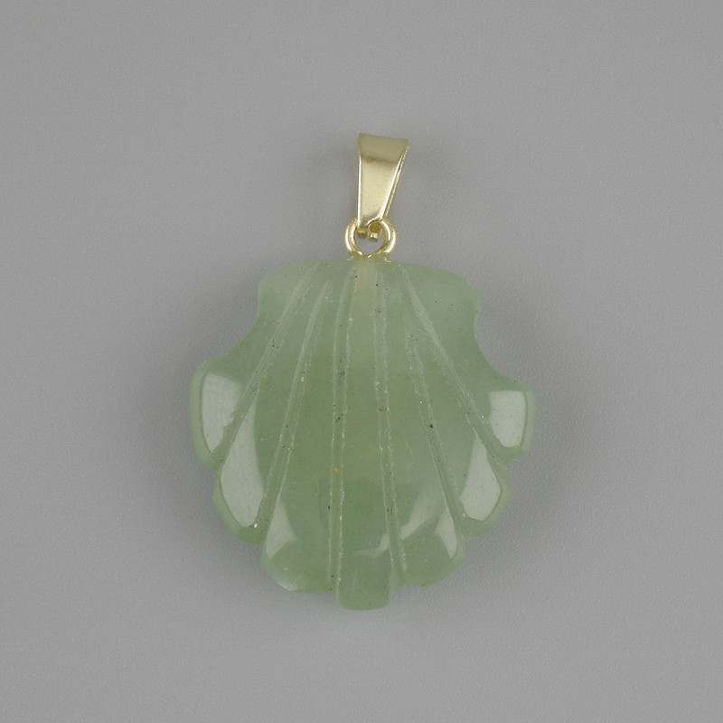 Shell Pendant Jade 22x22xmm+-, length 30mm+