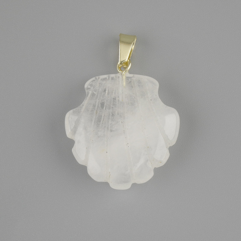 Pendant Shell Mountain Crystal 22×22×mm+-, length 30mm+-