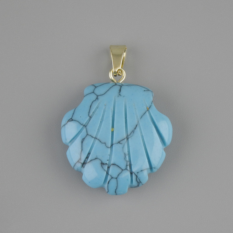 Pendant Shell Turquoise 22x22xmm±, length 30mm±