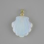 Shell Pendant Moonstone Opalite 22×22×mm+-, length 30mm+-
