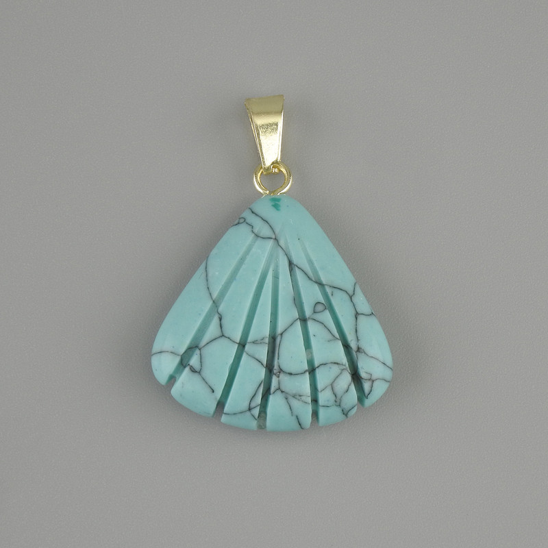 Pendant Shell Turquoise 20x20xmm+-, length 28mm+