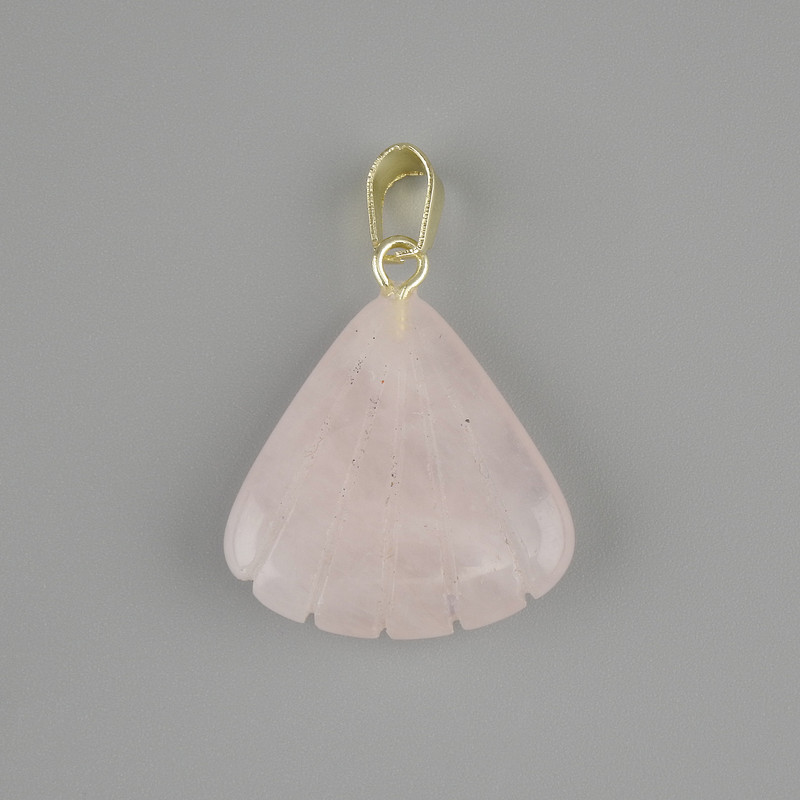 Shell Pendant Rose Quartz 20×20 mm ±, length 28 mm ±