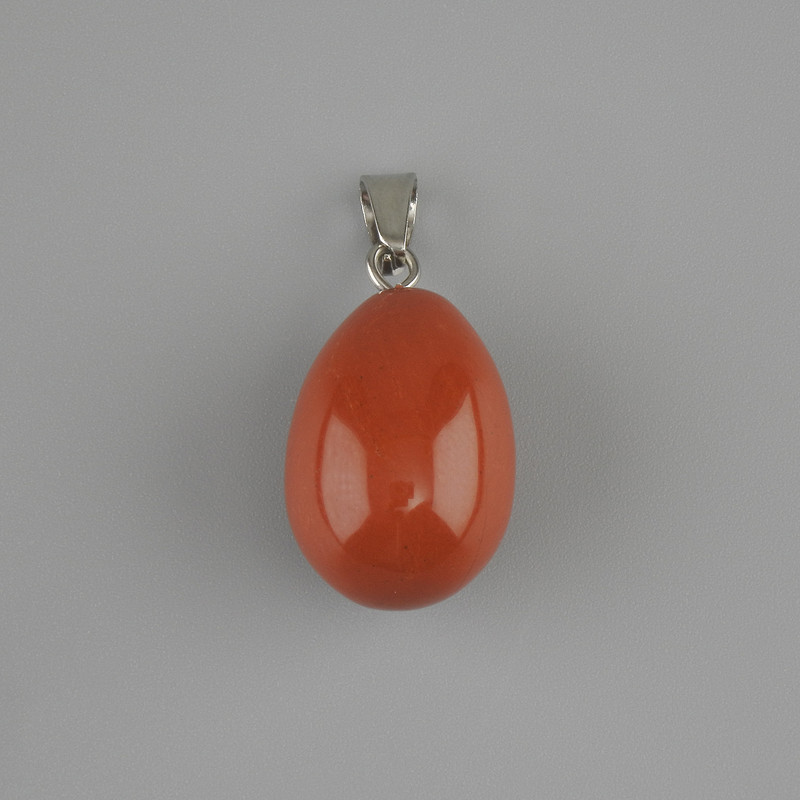Teardrop Pendant Red Jasper 18x13mm+-, length 26mm+