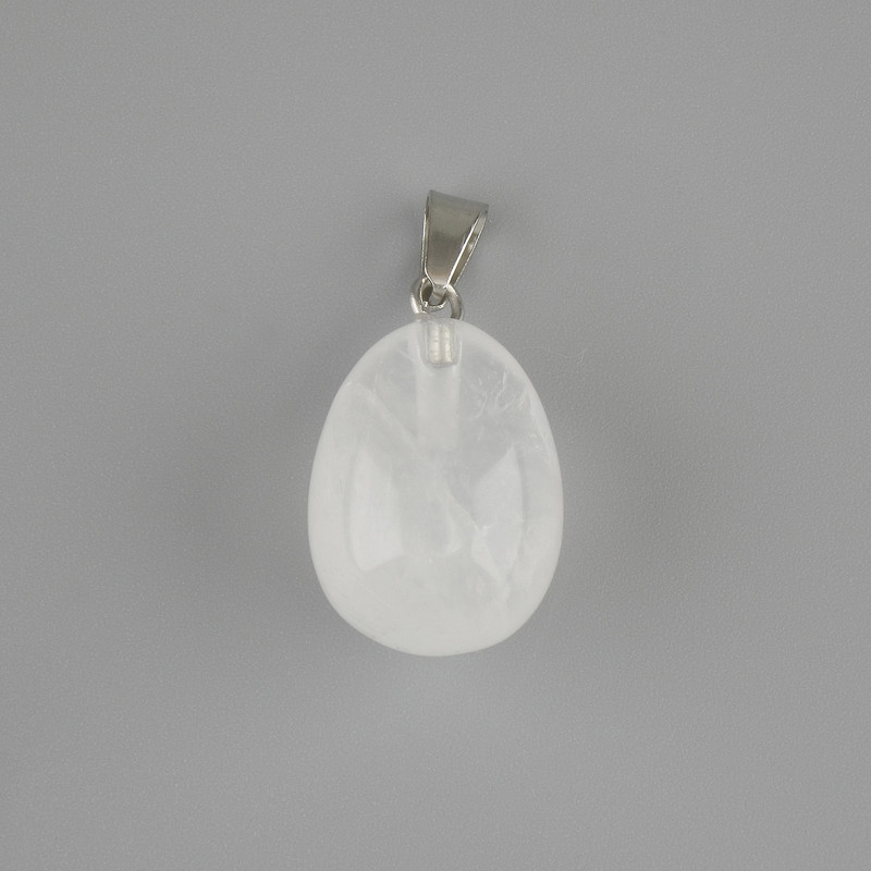 Drop Pendant of Rock Crystal 18x13mm±, length 26mm±