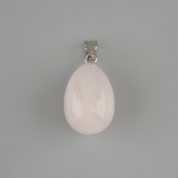 Drop Pendant in Pink Quartz 18x13mm+-, length 26mm+