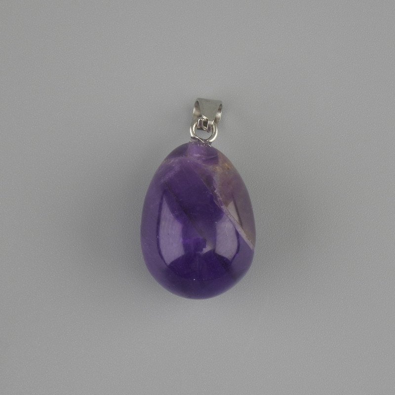 Teardrop Pendant Amethyst 18x13mm+-, length about 26mm+