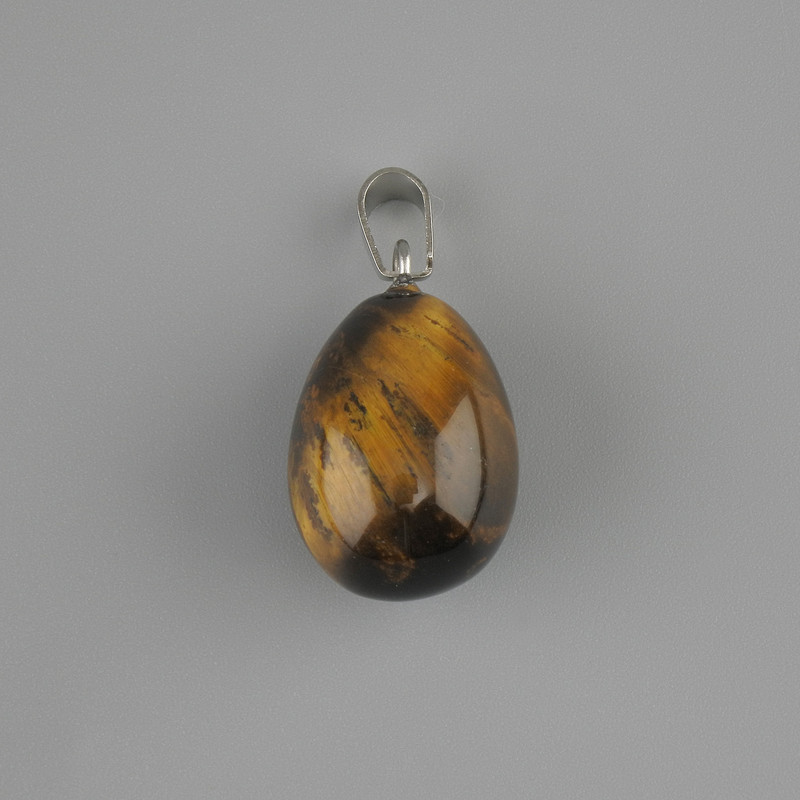 Drop Pendant Tiger's Eye 18×13mm ±, length 26mm ±