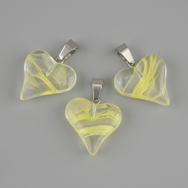 Heart Pendant (clear resin) 20×20×28mm+