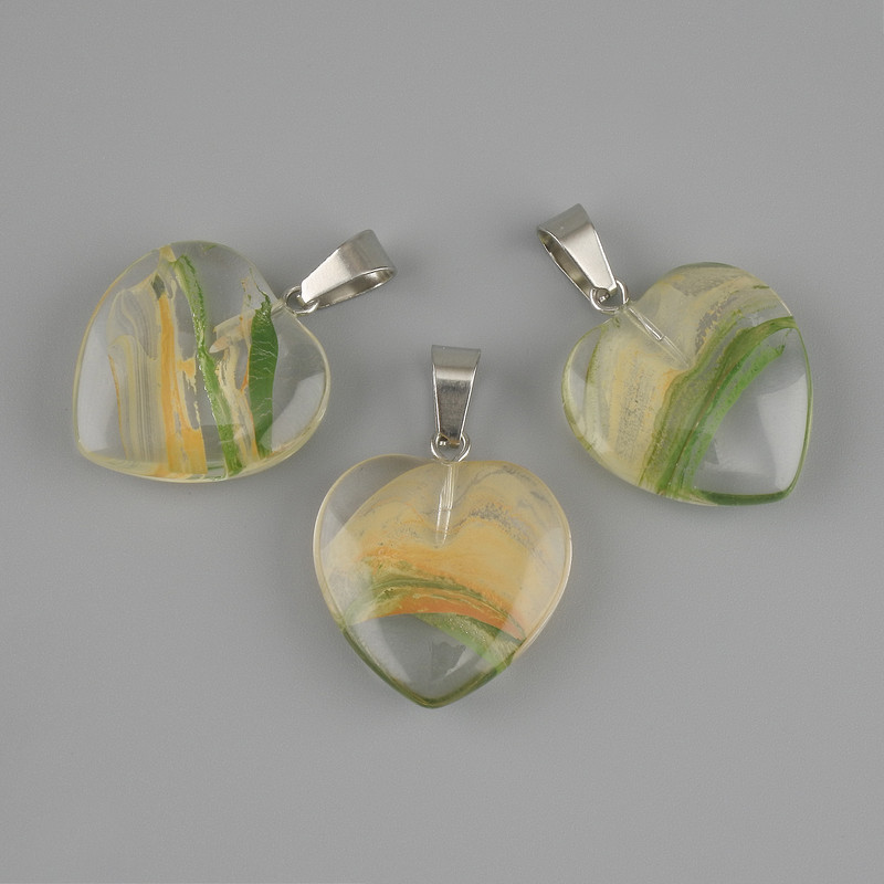 Heart Pendant (clear resin) 21×21×30mm+