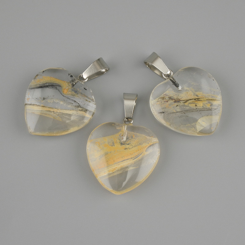 Heart Pendant (clear resin) 21x21x30mm+