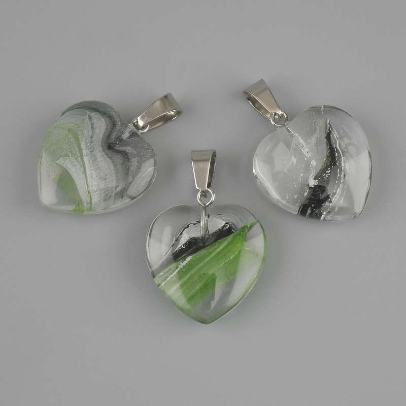 Heart Pendant (clear resin) 21x21x30mm+