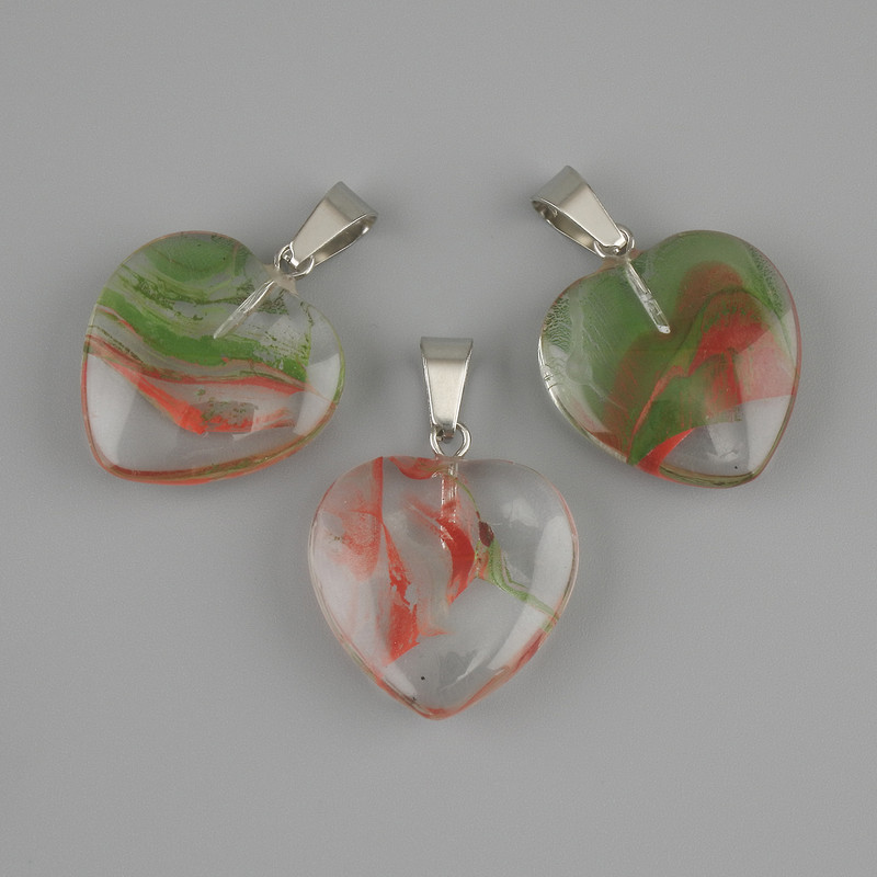 Pendant Heart (transparent resin) 21×21×30mm+