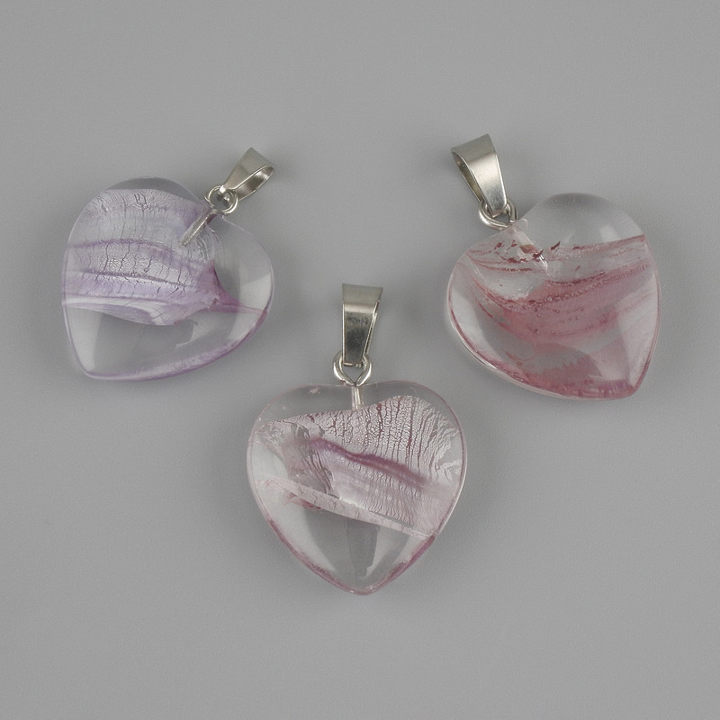 Pendant Heart (clear resin) 20x21x30mm+