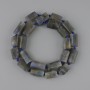 Labradorite Beads, unpolished gemstone, faceted 11-25×10-11 mm, 5 mm+-, on thread length 45 cm+-