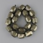 Pyrite Beads, Faceted 20-21×15-17mm, on Thread, 39cm long (±)