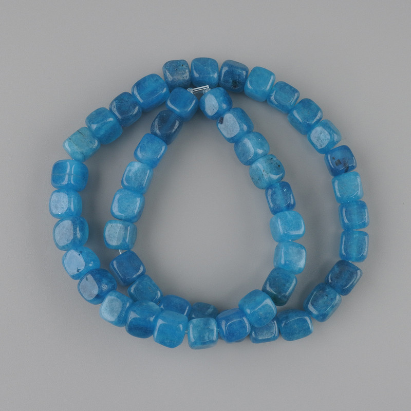 Apatite Cubic Beads 7.5-8.5mm on Thread, 38cm+- length