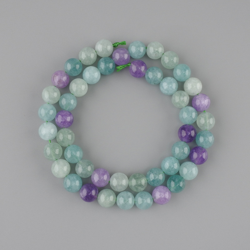 Fluorite beads smooth round 8mm +-, length 37cm+- on thread