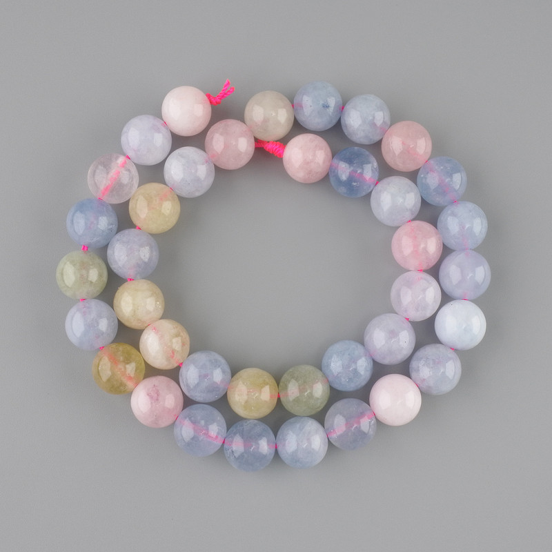 Morganite Beads Smooth Round 10mm on Thread 38cm+/-
