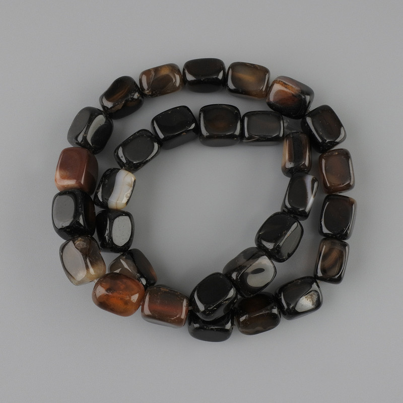 Clearance! Agate Beads Bar 12-15×8 mm and 5-9 mm +-, thread length 38 cm +-