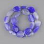 Agate Beads, oval flat 19.5–20×15 mm +-, length 39 cm on line