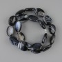 Agate Beads Oval Flat 19.5-20×15mm +-, Threaded Length 38cm +-