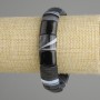 Agate Beaded Bracelet with Smooth Links, 15x12-13mm diameter +-, stretch length 18cm +-