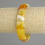 Agate Bead Bracelet Smooth Link, 15×12-13mm diameter, stretchy 18cm
