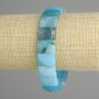 Blue Agate Bracelet, faceted chain link, 15×11mm diameter, stretchy length 18cm±