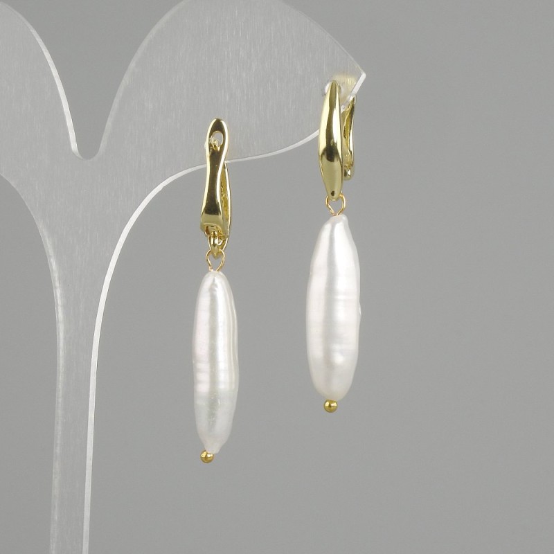 Earrings 'Baroque' Pearls 25×6, 5mm±, length 43mm±