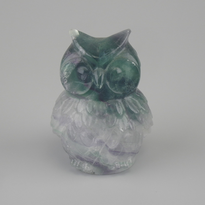 Souvenir Owl Figurine Fluorite 50x38x34mm+
